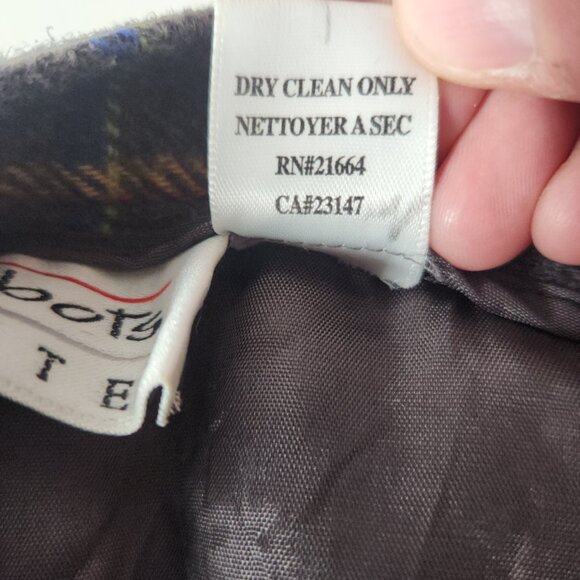 VTG Talbots Petites 12P Wool Blend Plaid Skirt Gray Red Tartan Preppy Classic US - Picture 10 of 14